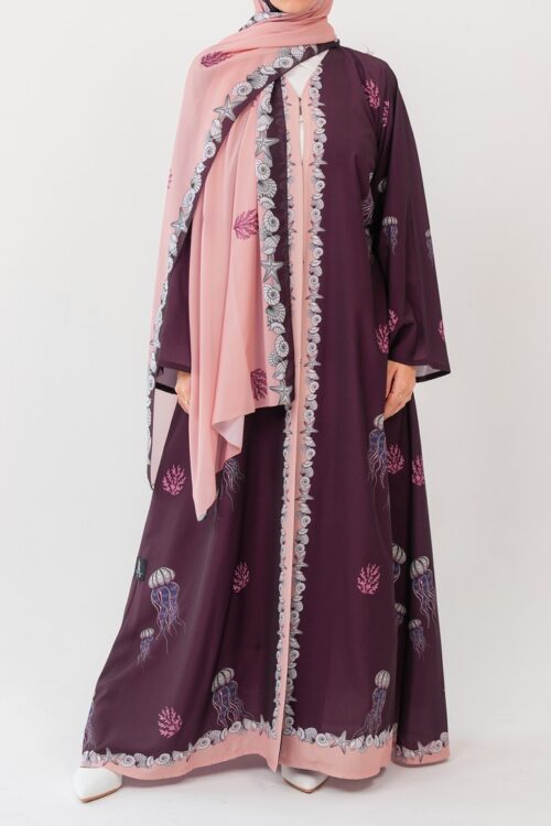 Coral Whisper Abaya and Sheila
